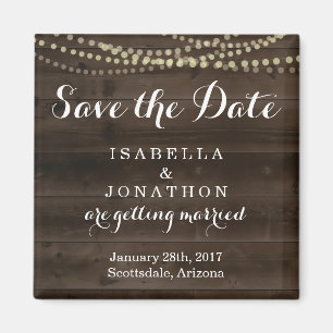 Save the Date - Rustic Wood Wedding Magnet