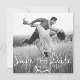 Save The Date Rustique Antler Graphic   Blanc Enregistrer la dat