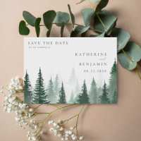 Rustique Aquarelle Arbres Mariage forestier