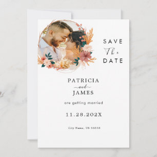Save The Date Rustique Bohème Fleur Sauvage Mariage Personnali