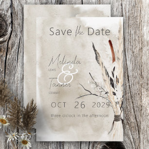 Save The Date Rustique Boho Bouquet Mariage moderne