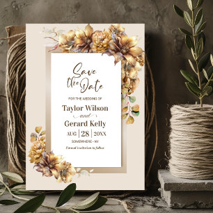 Save The Date Rustique Burnt Orange Floral Wedding Enregistrer l
