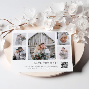 Save The Date Rustique chic Mariage de code QR de la grille de