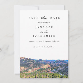 Save The Date Rustique Colorado Montagnes Mariage Enregistrer La