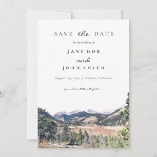 Save The Date Rustique Colorado Montagnes Mariage Enregistrer La
