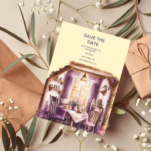 Save The Date Rustique Cottage Purple Lavender Mariage Enregistr
