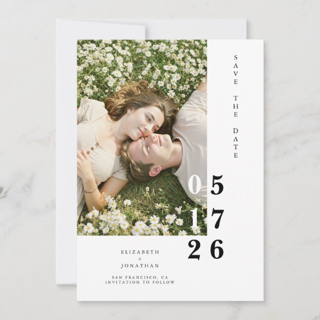 Save The Date Rustique éditable Mariage Boho tendance (Devant)