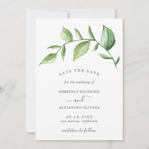 Save The Date Rustique Élégant Mariage de verdure