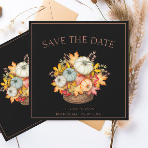 Save The Date Rustique Noir Automne Citrouille Mariage d'automne