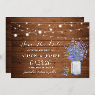 Save The Date Rustique Oublier Pas Moi Éclairage Mariage Enregis