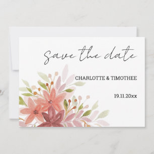 Save The Date Rustique Pays Terracotta Art Floral