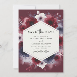 Save The Date Rustique Printable Bourgogne