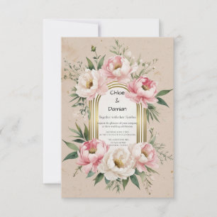 Save The Date Rustique romantique Boho Blush & Ivory Floral Mari