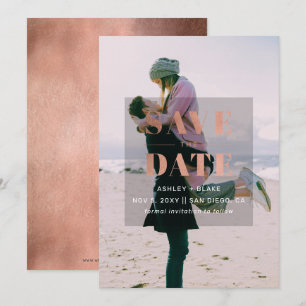 Save The Date Rustique Rose Gold minima photo moderne