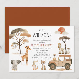 Save The Date Safari Wild One Boy 1er anniversaire