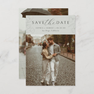 Save The Date Sage   Calligraphie simple Photo Mariage floral