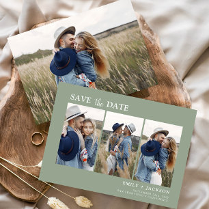 Save The Date Sage Green Enregistrer la date 4 Photo simple