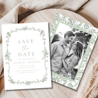 Sage Green Français Victorian Floral Mariage Photo