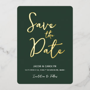 Save the Date Sage Green Gold Wedding
