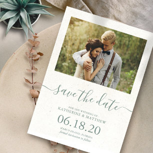 Save The Date Sage Green Minimaliste Script Wedding Enregistrer 