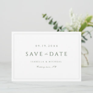 Save The Date Sage Green Moderne Classique Luxe Économisez La Da