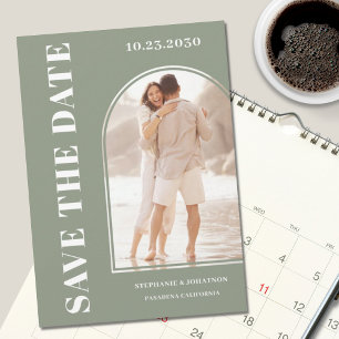 Save The Date Sage Green Photo Enregistrer La Date