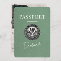 Sage Green Pologne Passeport Enregistrer La Date