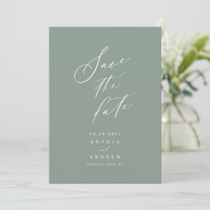 Save The Date Sage Green script moderne minimaliste enregistrer