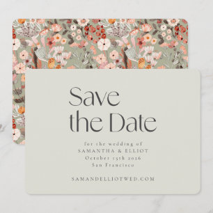 Save The Date Sage Rustique Taupe Floral Boho Mariage Personnali