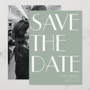 Save The Date Sage Vert Art Déco minimaliste