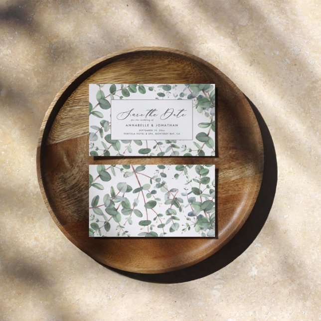 Save The Date Sage vert Eucalyptus feuillage botanique moderne S (Créateur téléchargé)