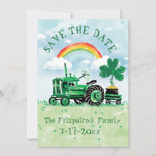 Save The Date Saint Patrick's Day Vintage Tracteur Enregistrer l