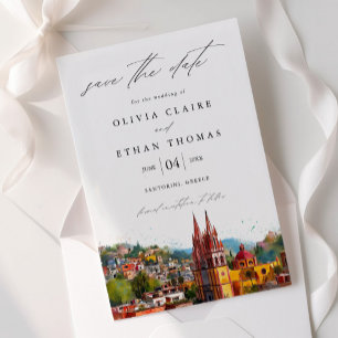 Save The Date San Miguel Aquarelle Destination Mariage