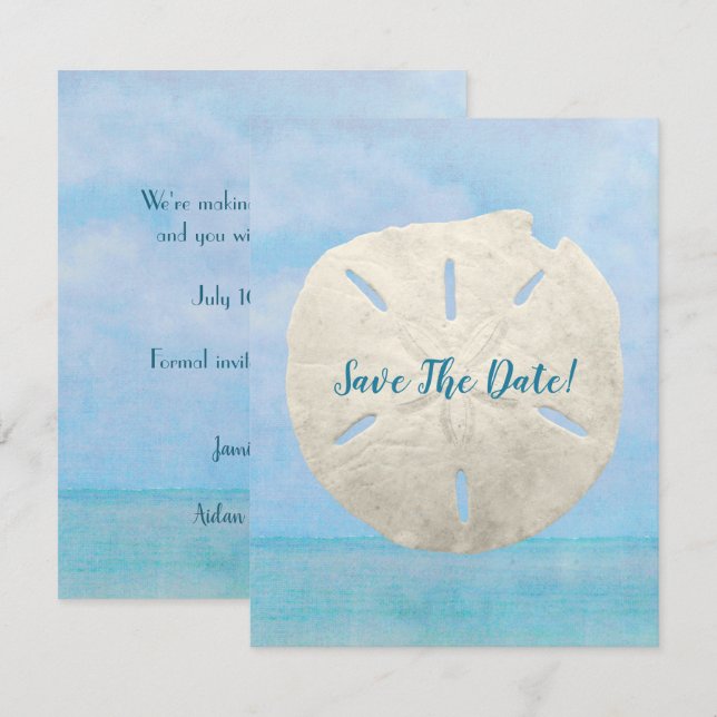 Save the Date sand dollar (Front/Back)