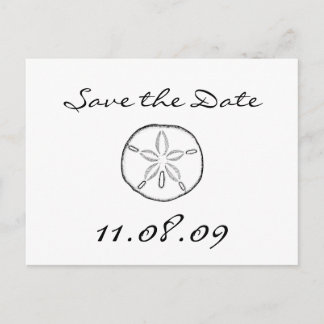 Save the Date sand dollar Announcement Postcard