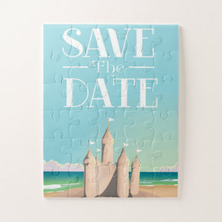 Save the Date Sandcastle Jigsaw Puzzle