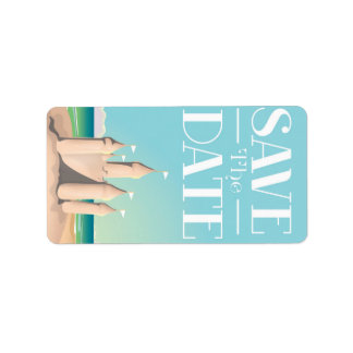 Save the Date Sandcastle Label