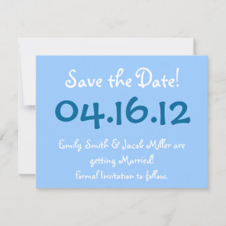 Save The Date Sauvegarder la date bleu clair