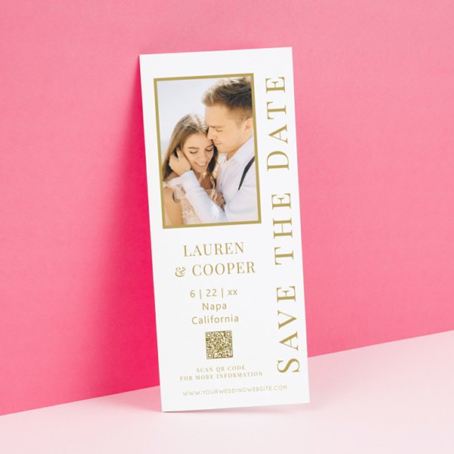 Save The Date Sauvegarder la date Code QR or noir Mariage modern (Créateur téléchargé)