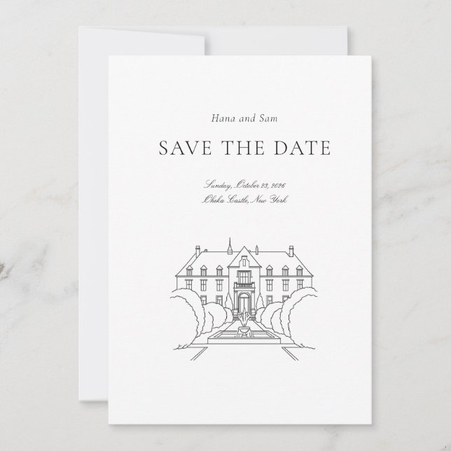 Save The Date Sauvegarder la date de mariage simple (Devant)