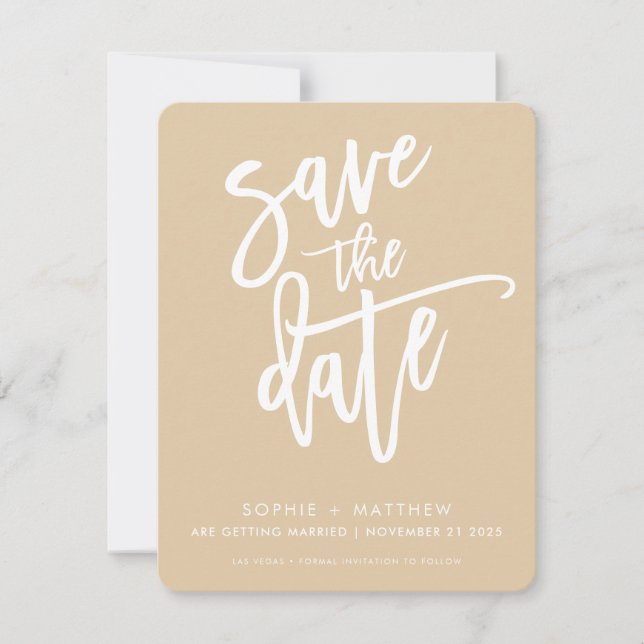 Save The Date Sauvegarder la date écriture calligraphique modern (Devant)