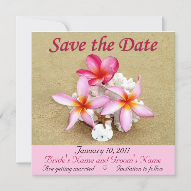Save The Date Sauvegarder la date - Mariage tropical sur la plag (Devant)