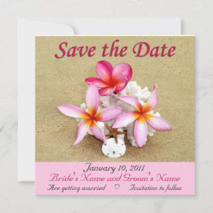 Save The Date Sauvegarder la Date - Mariage Tropical sur la Plag