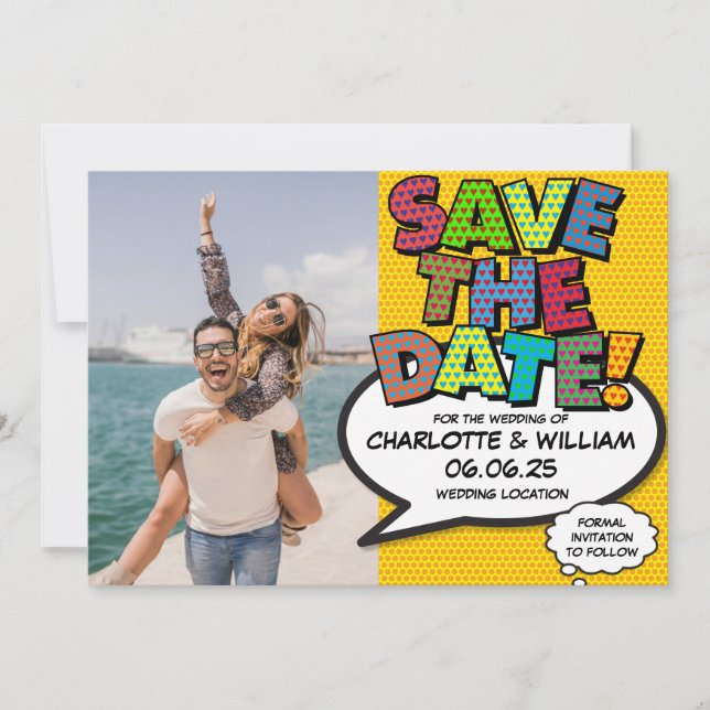 Save The Date Sauvegardez la date Photo amusante Rétro Bande des (Devant)