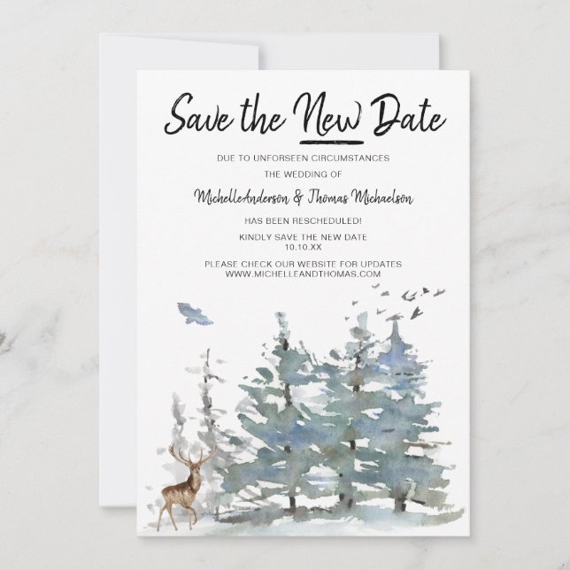 Save The Date Sauvegardez la nouvelle forêt de Woodland (Devant)