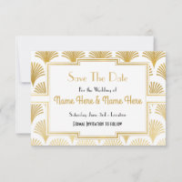 Sauver la date de la fête de mariage Twenties Or é