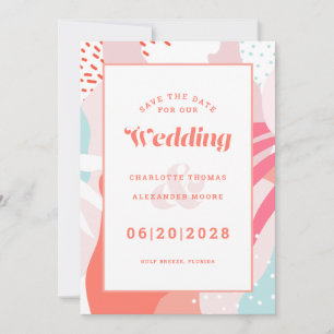 Save The Date Sauver la date de mariage   Motif géométrique mode