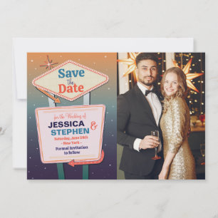 Save The Date Sauver la date de mariage photo casino Las Vegas