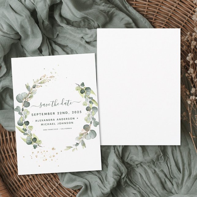Save The Date Sauver la date Eucalyptus Verdure Succulent (Créateur téléchargé)