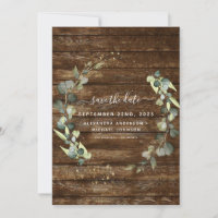 Sauvez la date Eucalyptus Vert Bois rustique
